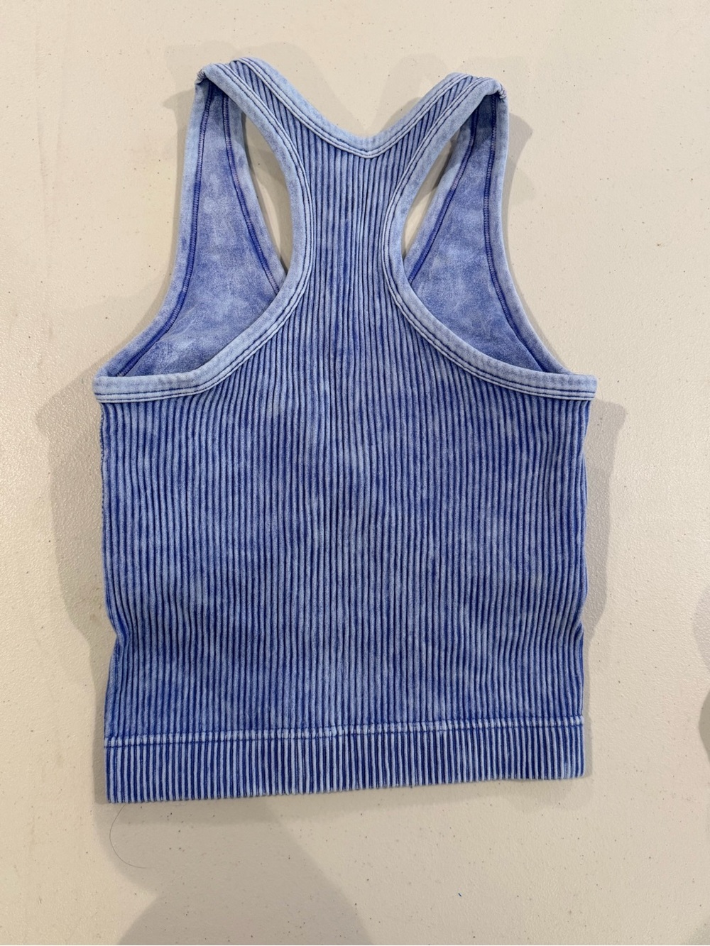 Zenana Blue Ribbed Racerback Tank - Picture 3 of 4